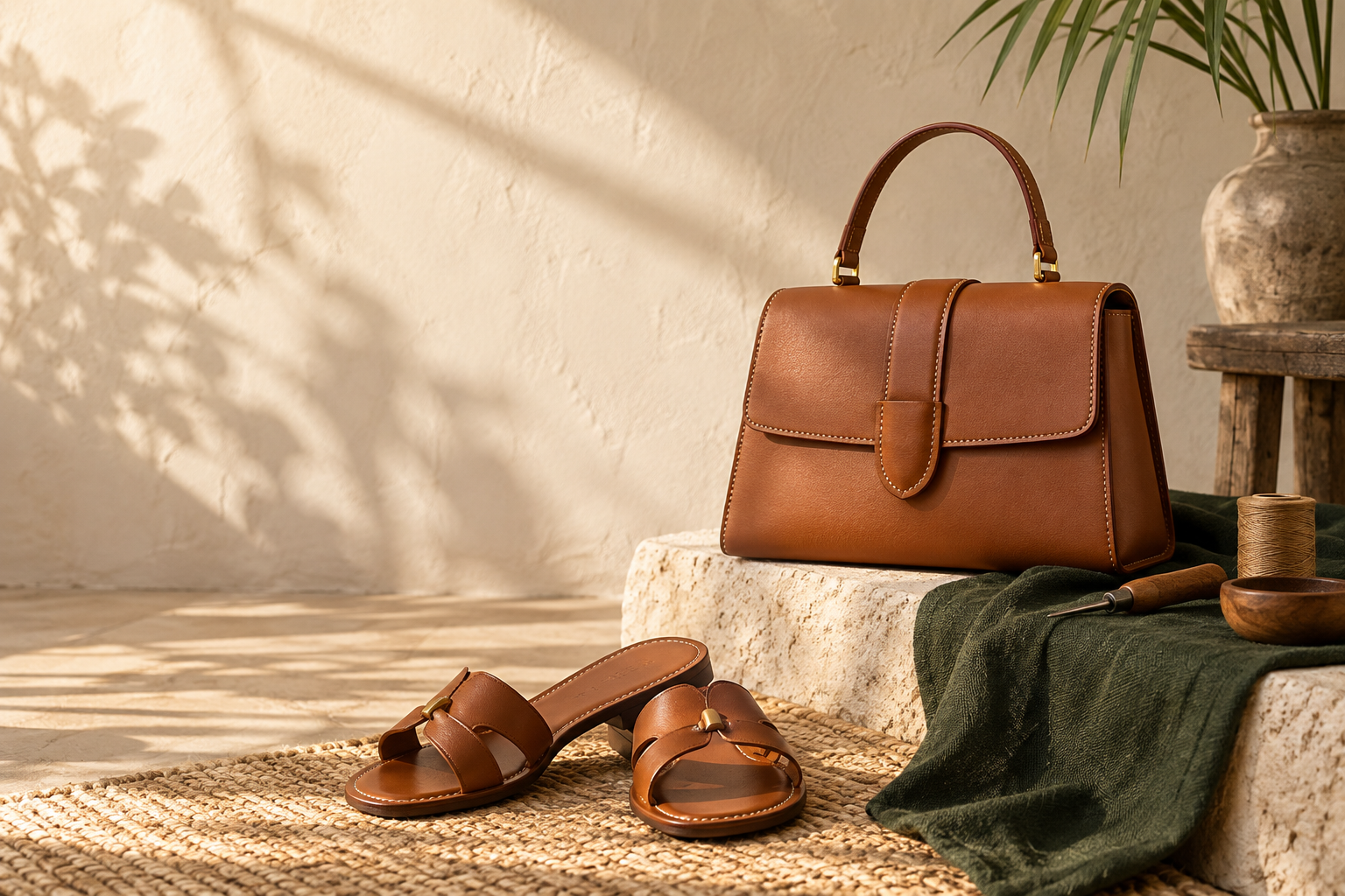 Sac et sandales artisanales — visuel temporaire